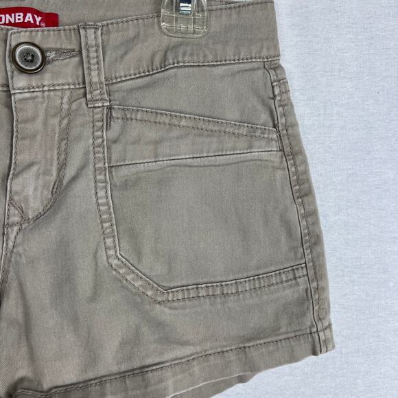 Vintage Union Bay Shorts Juniors Y2K Low Rise Micro Mini Khaki Grunge Granola - Picture 3 of 7